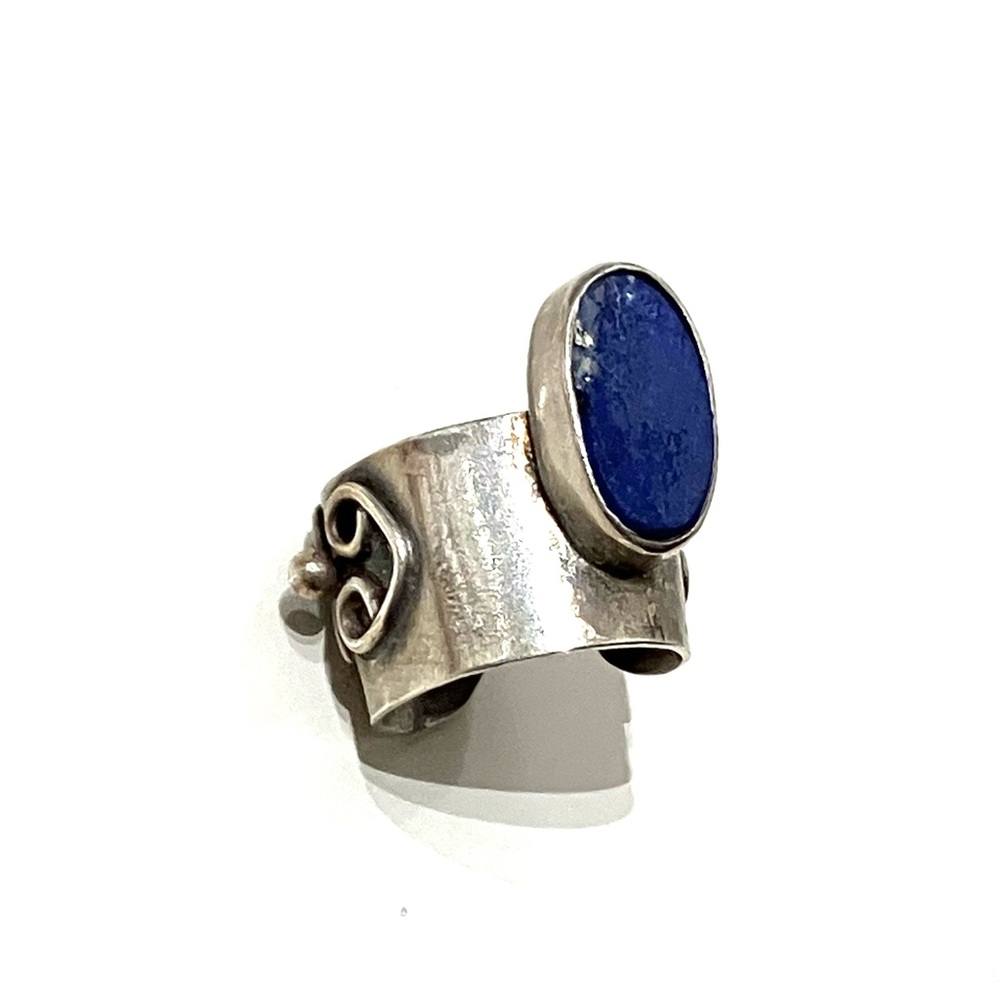 Silver Lapis Lazuli Ear Cuff Earring